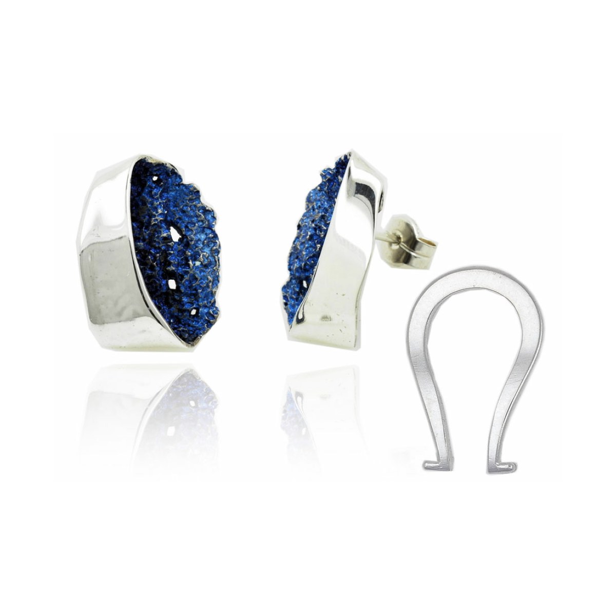 Electric-blue Gala big earrings van Arior Barcelona