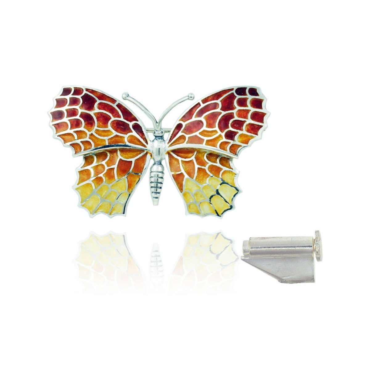 Mosaic "trencadís" Butterfly ochre big brooch van Arior Barcelona