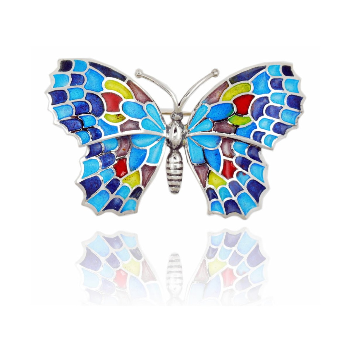 Large Colorful Butterfly Brooch van Arior Barcelona