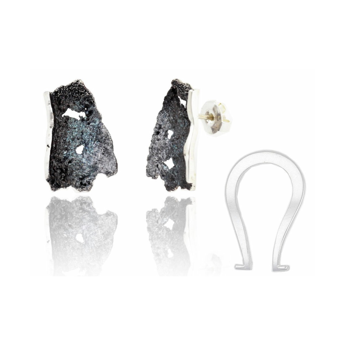 Medium grey Intenzza earrings van Arior Barcelona