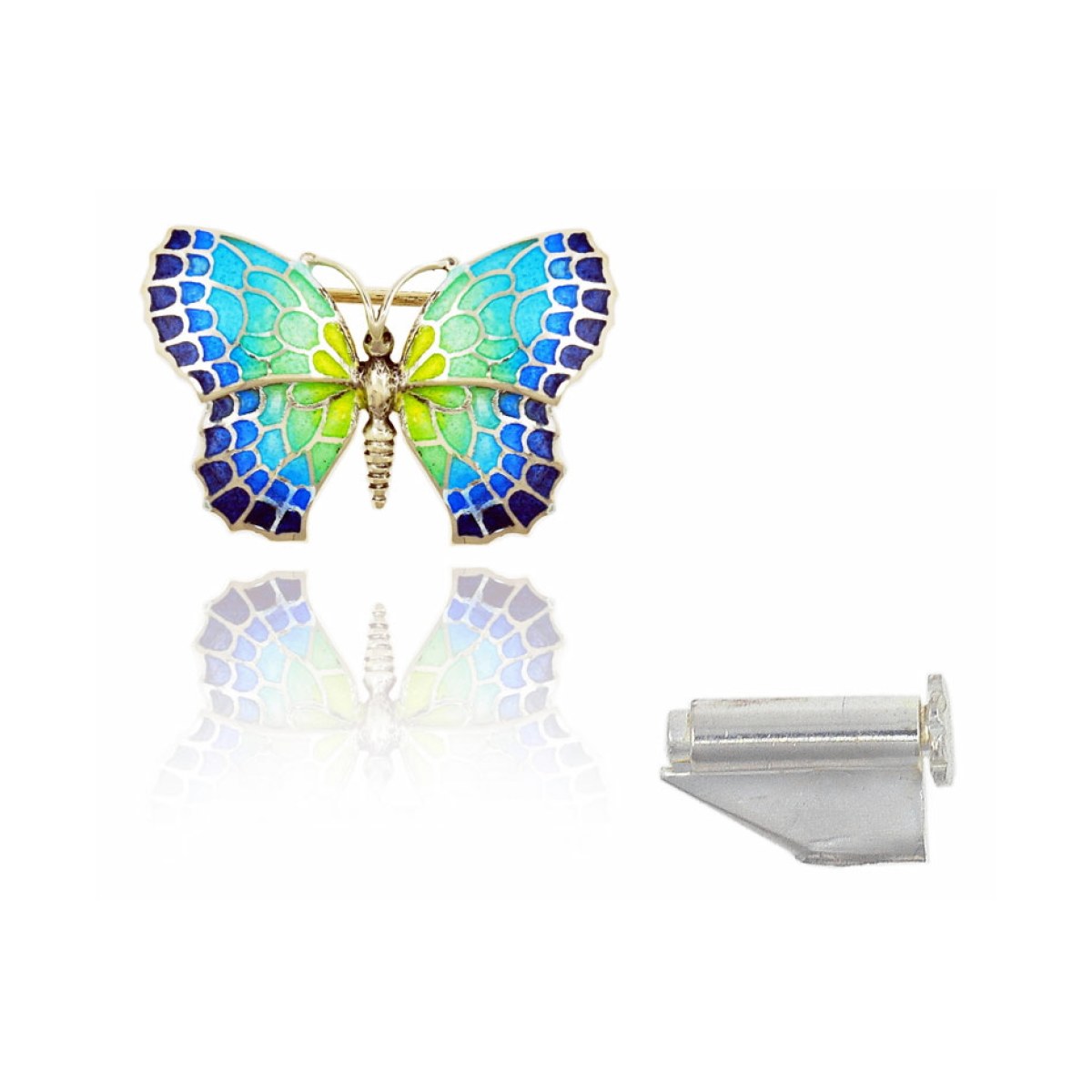 Mosaic "trencadís" Butterfly colured small brooch van Arior Barcelona