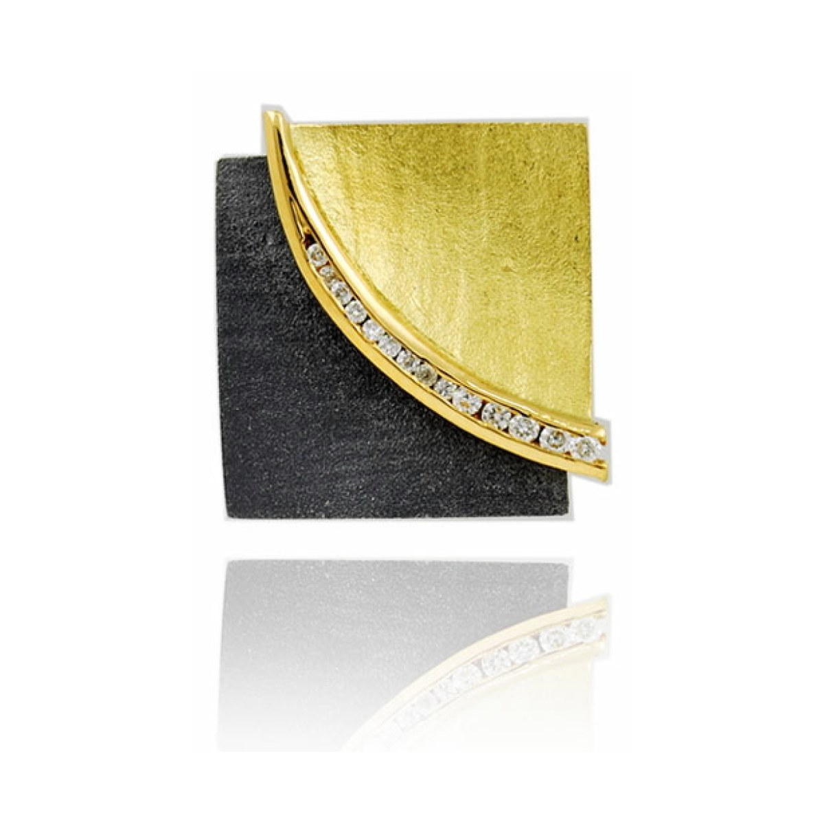 DobleFulla silver&gold&diamonds small pendant van Arior Barcelona