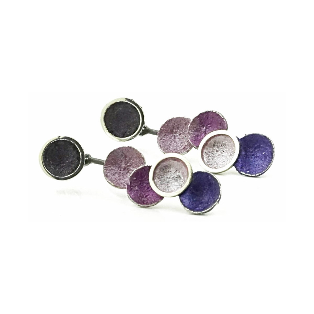 Singular violet 2 pieces large 5R earrings van Arior Barcelona