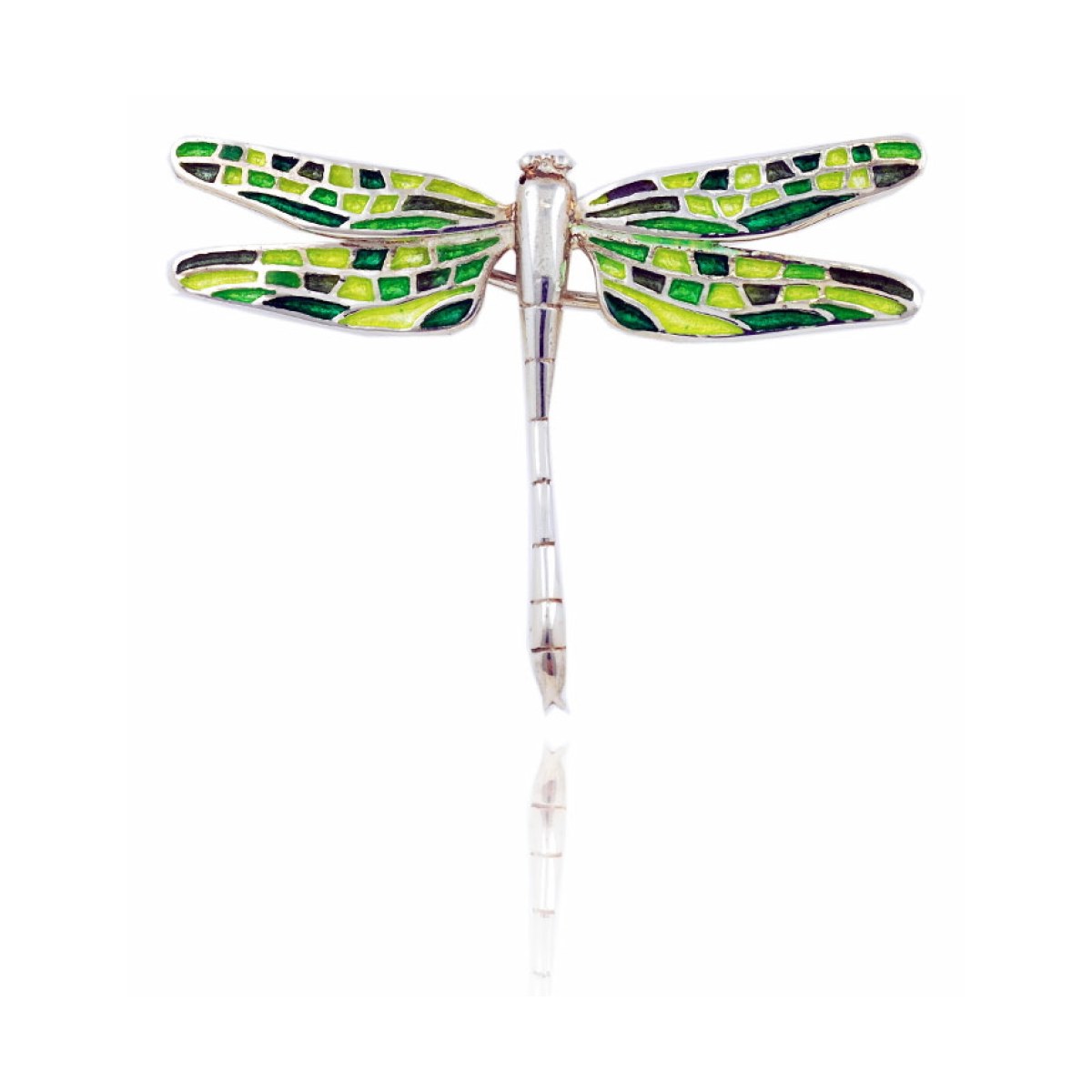 Little green mosaic Dragonfly brooch van Arior Barcelona