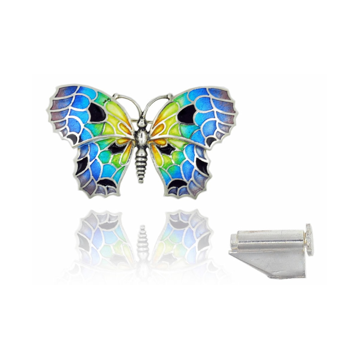 Medium Black-Colorful Butterfly Brooch van Arior Barcelona