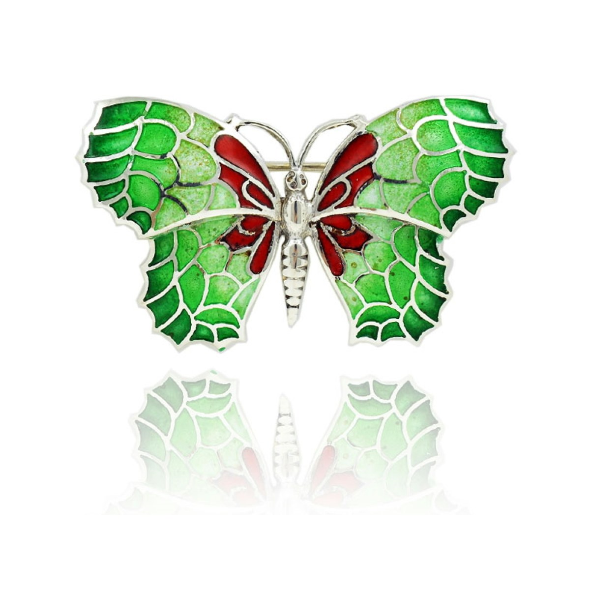 Medium green-red butterfly brooch van Arior Barcelona