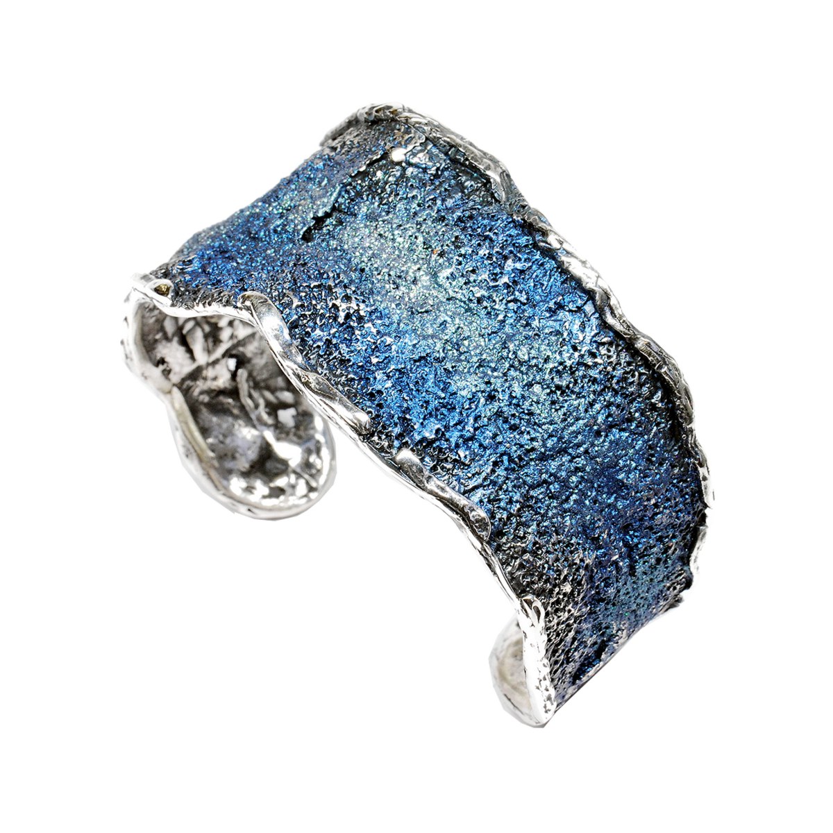 Intenzza Anthracite blue big bracelet van Arior Barcelona