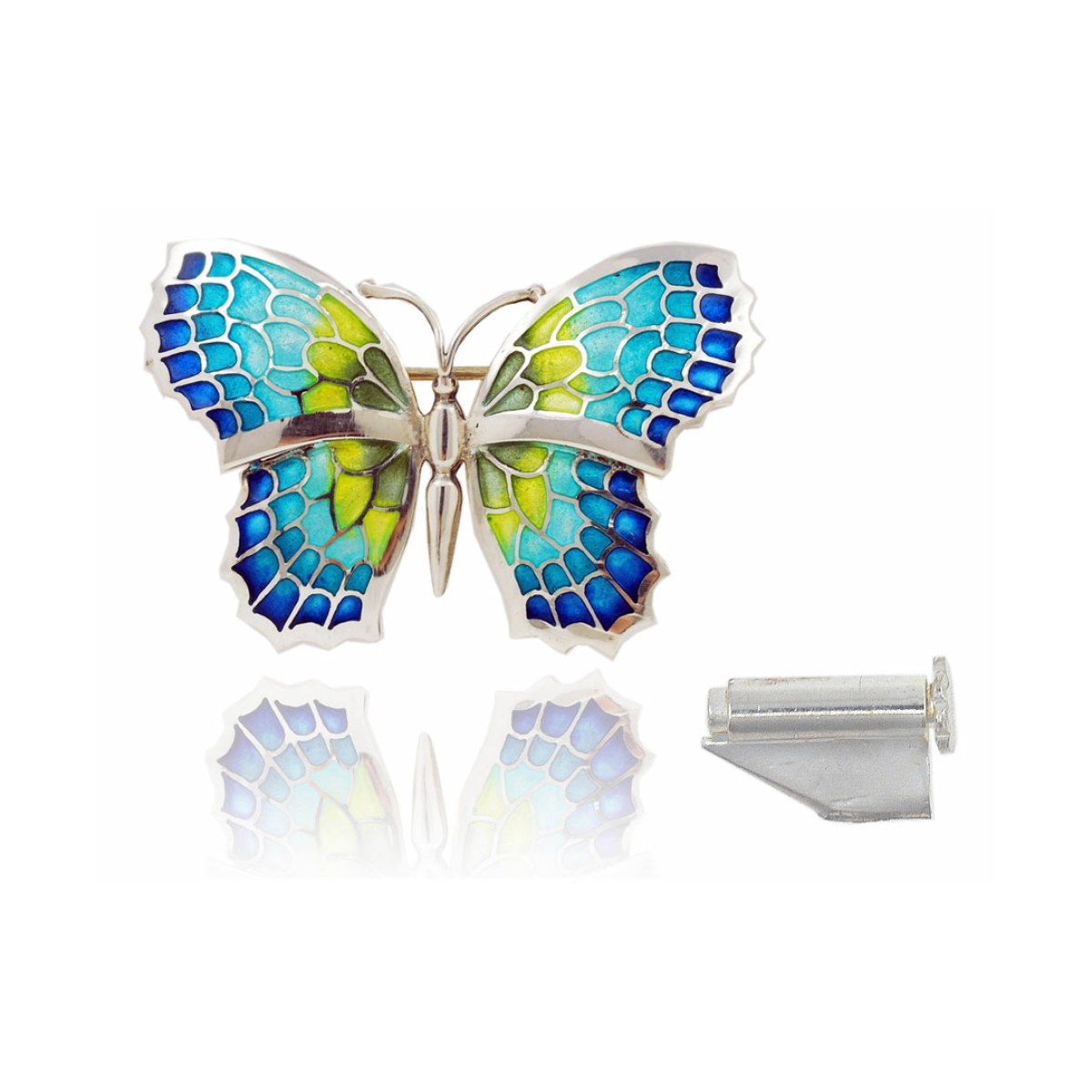 Medium Green Fly Butterfly Brooch van Arior Barcelona