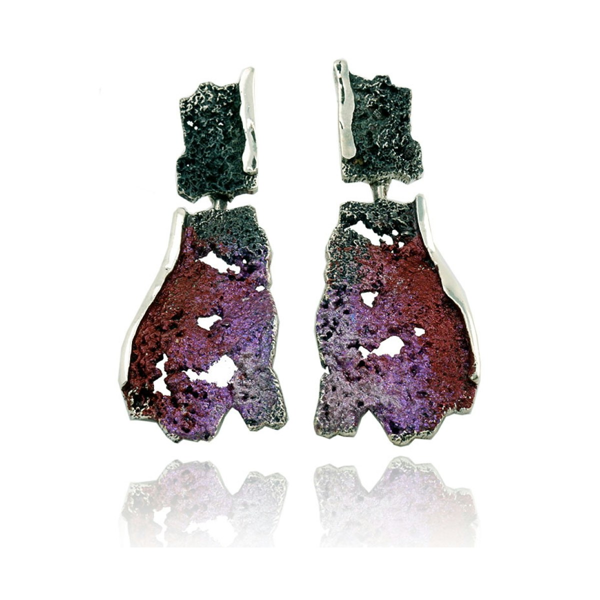 2 pieces red Intenzza earrings van Arior Barcelona