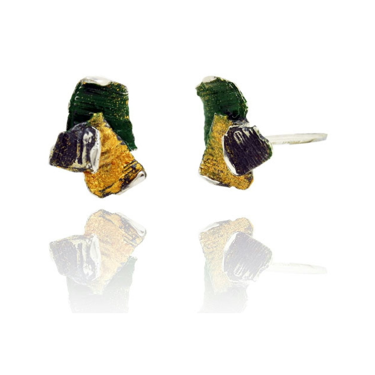 Small lichen-green Summum earrings van Arior Barcelona
