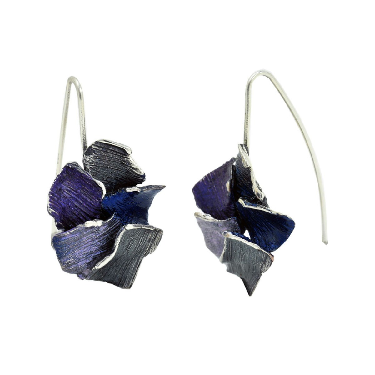Big blue/violet Summum earrings van Arior Barcelona