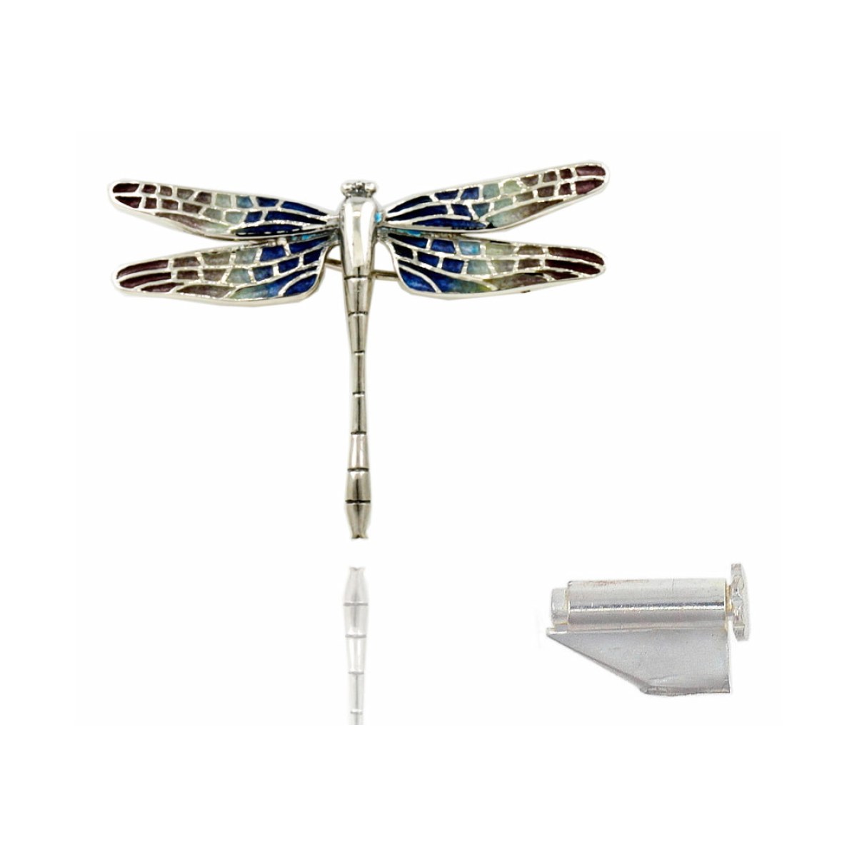 Small Violet “Trencadís” Mosaic Dragonfly Brooch van Arior Barcelona