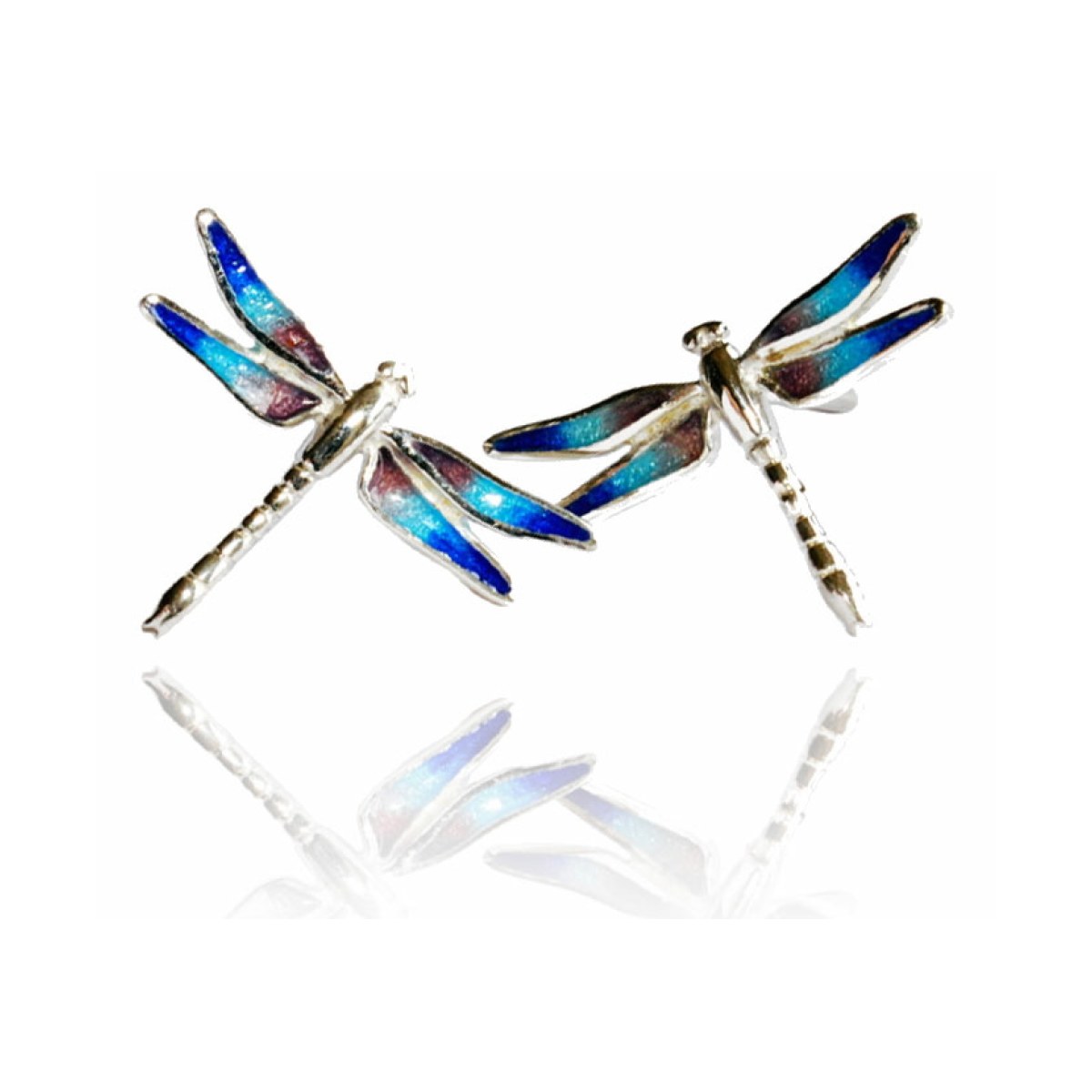 Small Violet Blue Dragonfly Earrings van Arior Barcelona