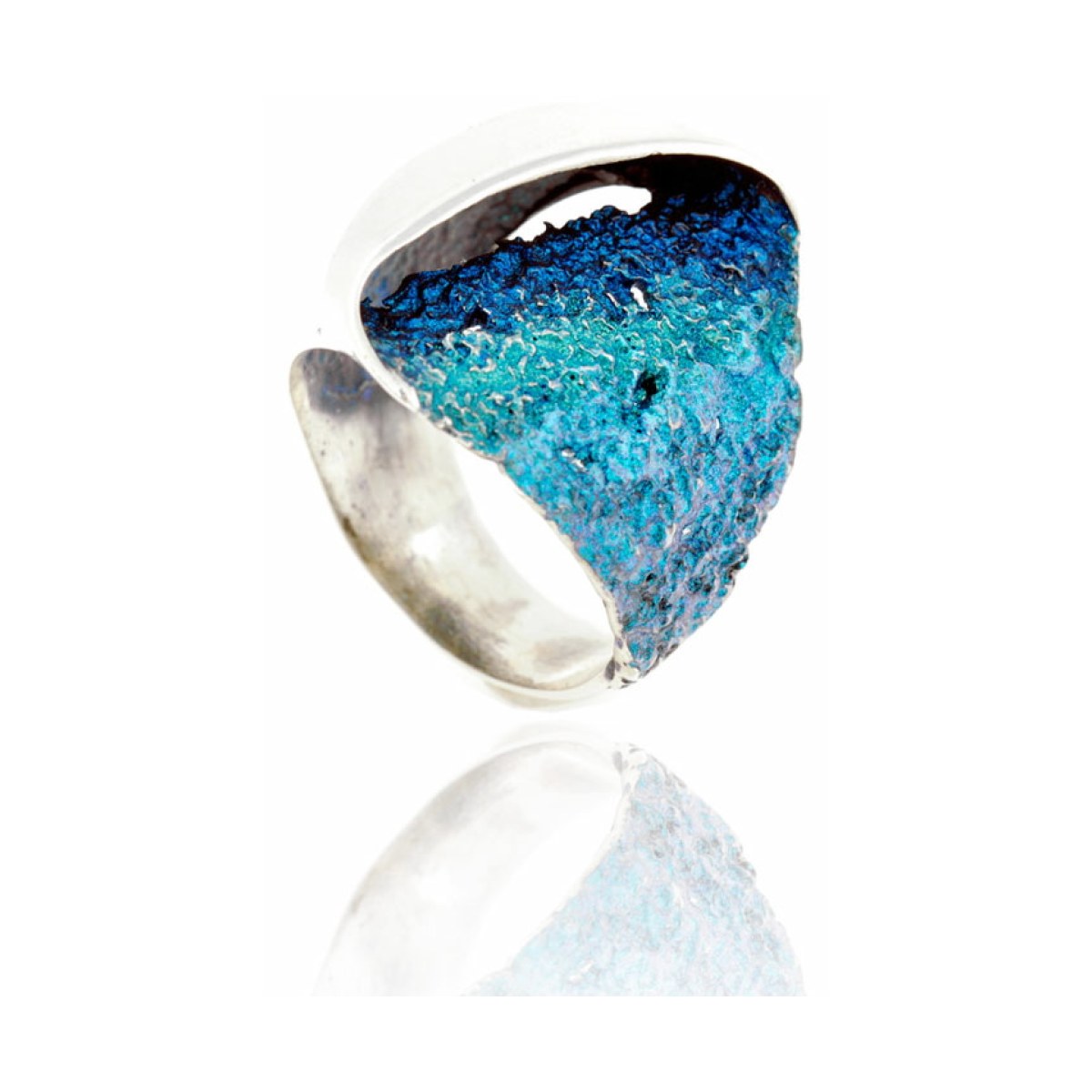Gala blue Formentera big ring van Arior Barcelona