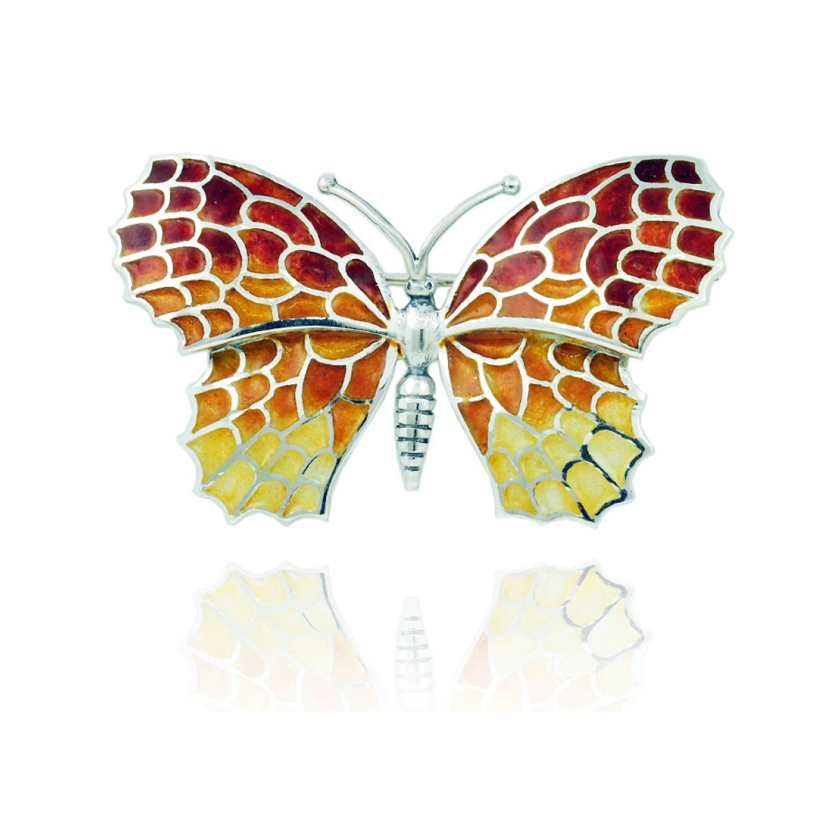 Large Ochre “Trencadís” Mosaic Butterfly Brooch van Arior Barcelona