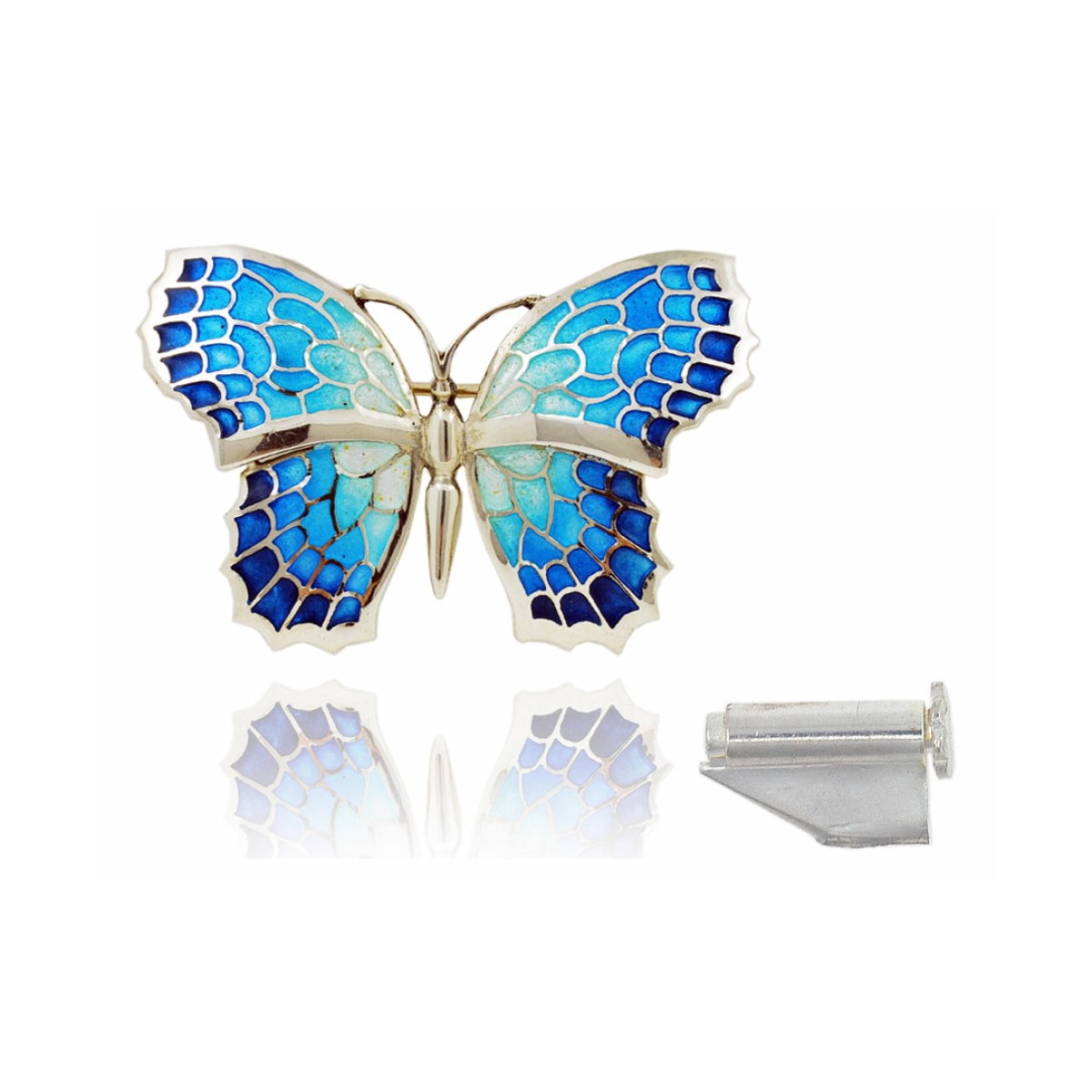 Medium Blue Fly Butterfly Brooch van Arior Barcelona