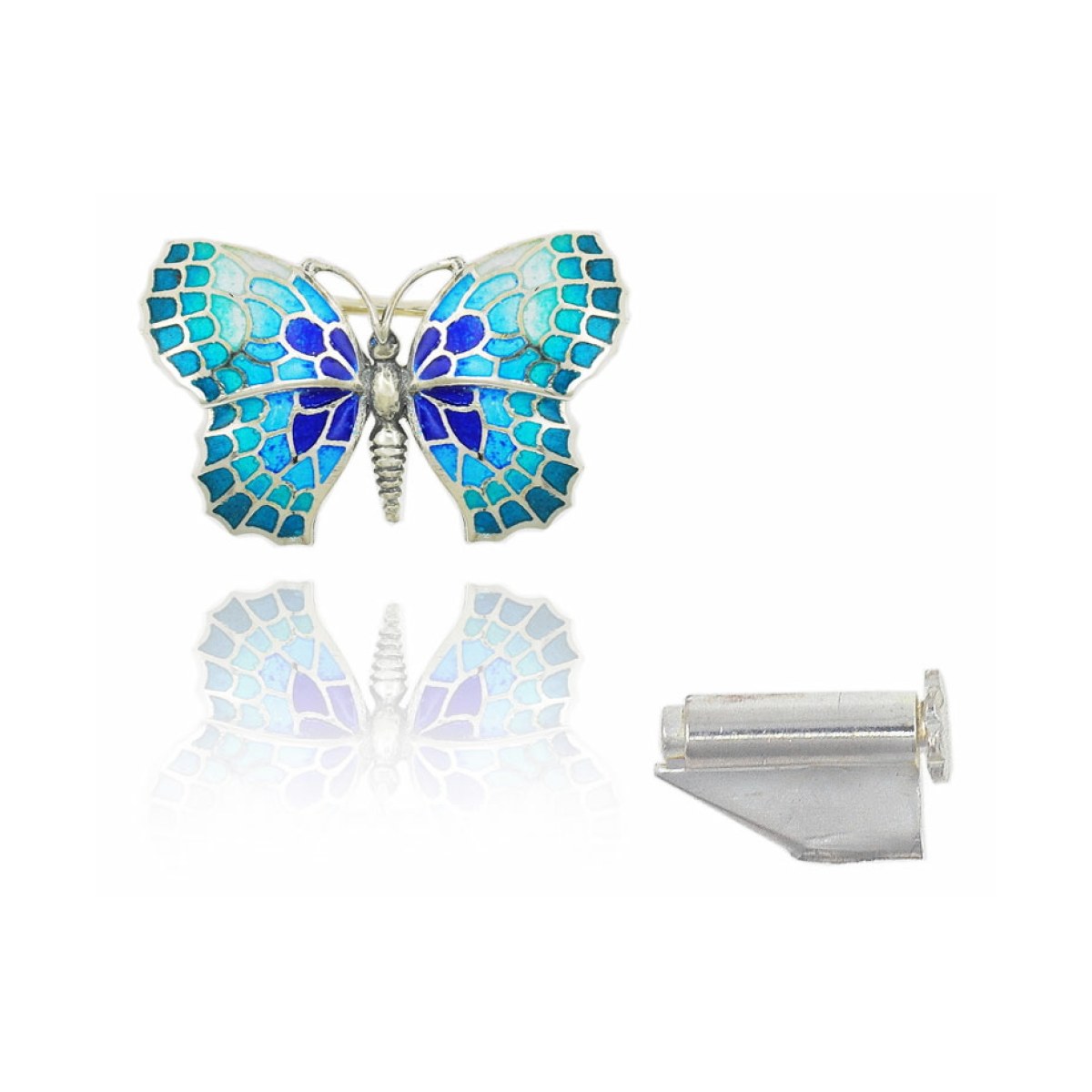 Mosaic "trencadís" blue Butterfly little brooch van Arior Barcelona