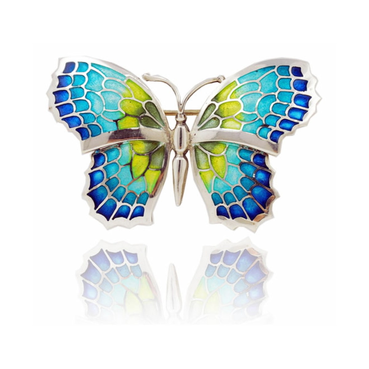 Small Green Fly Butterfly Brooch van Arior Barcelona