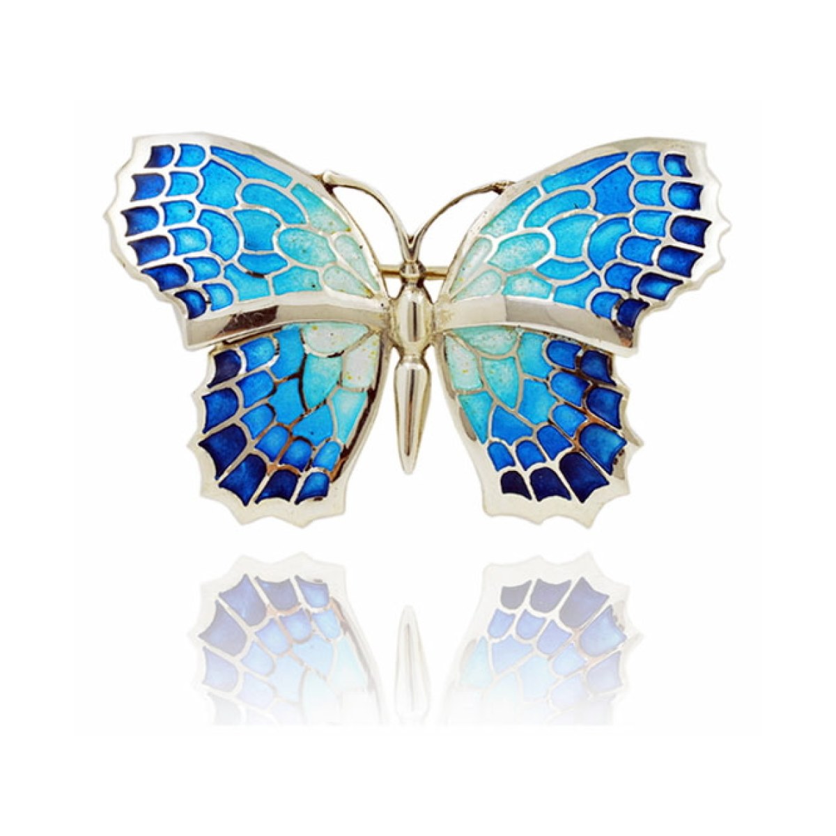 Small Blue Fly Butterfly Brooch van Arior Barcelona