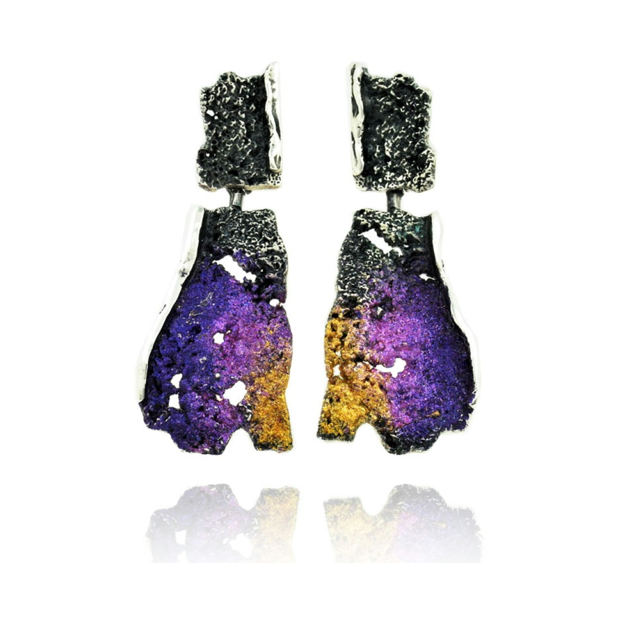2 pieces violet Intenzza earrings van Arior Barcelona