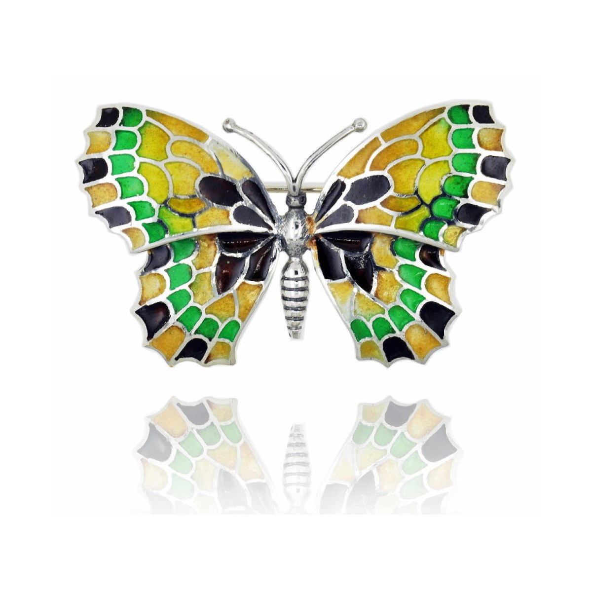 Large Brown-Ochre Butterfly Brooch van Arior Barcelona