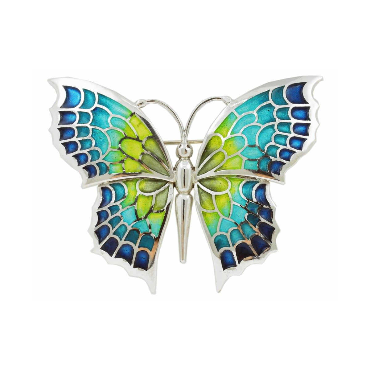 XXL Blue-Green Butterfly Brooch van Arior Barcelona