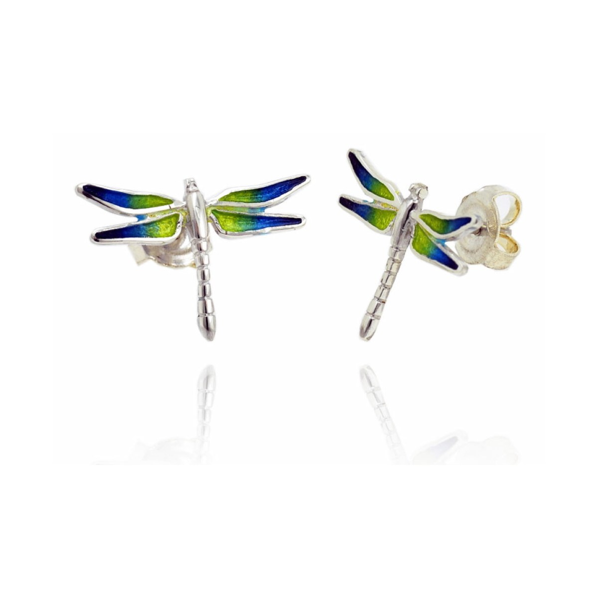 Dragonfly yellou blue little earring van Arior Barcelona