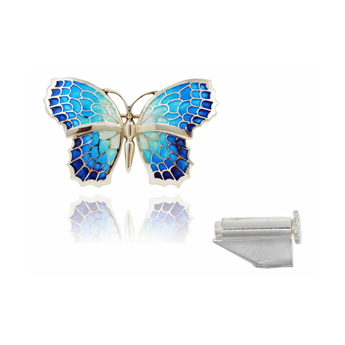 Small Blue Fly Butterfly Brooch van Arior Barcelona