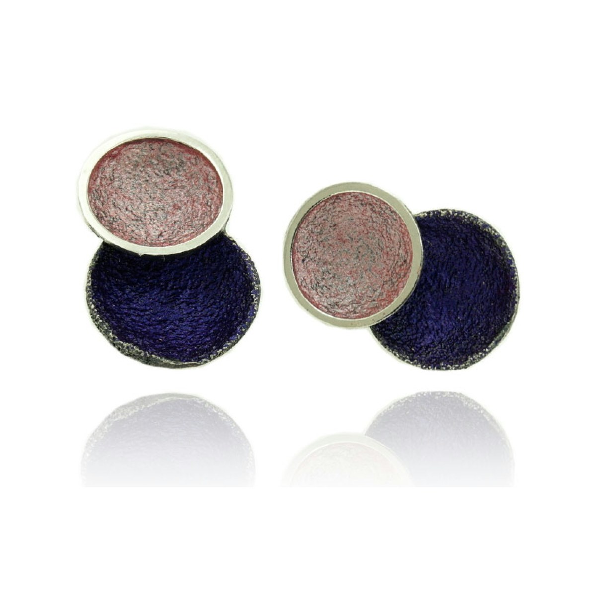 Singular big violet 2 round earring van Arior Barcelona
