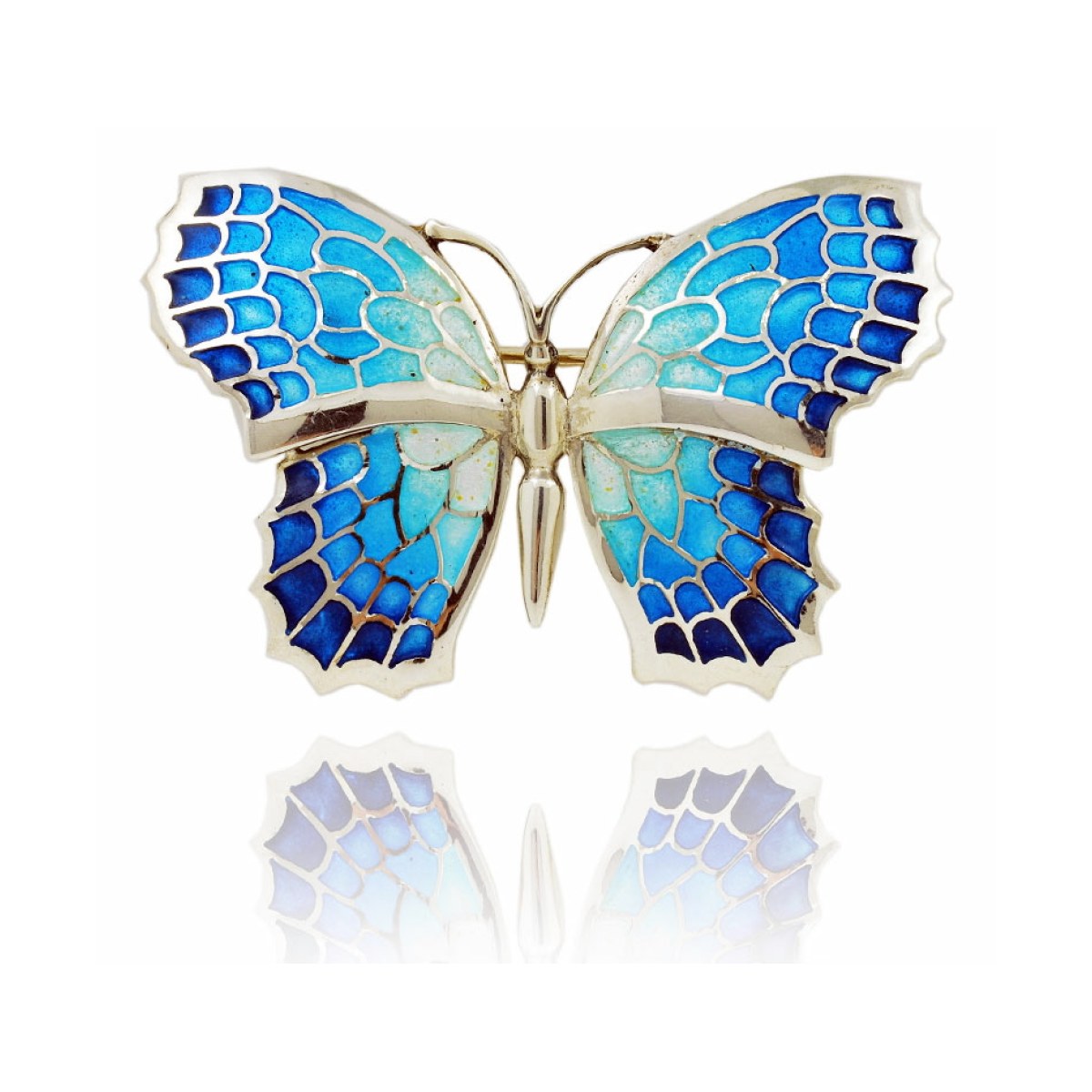 Large Blue Fly Butterfly Brooch van Arior Barcelona