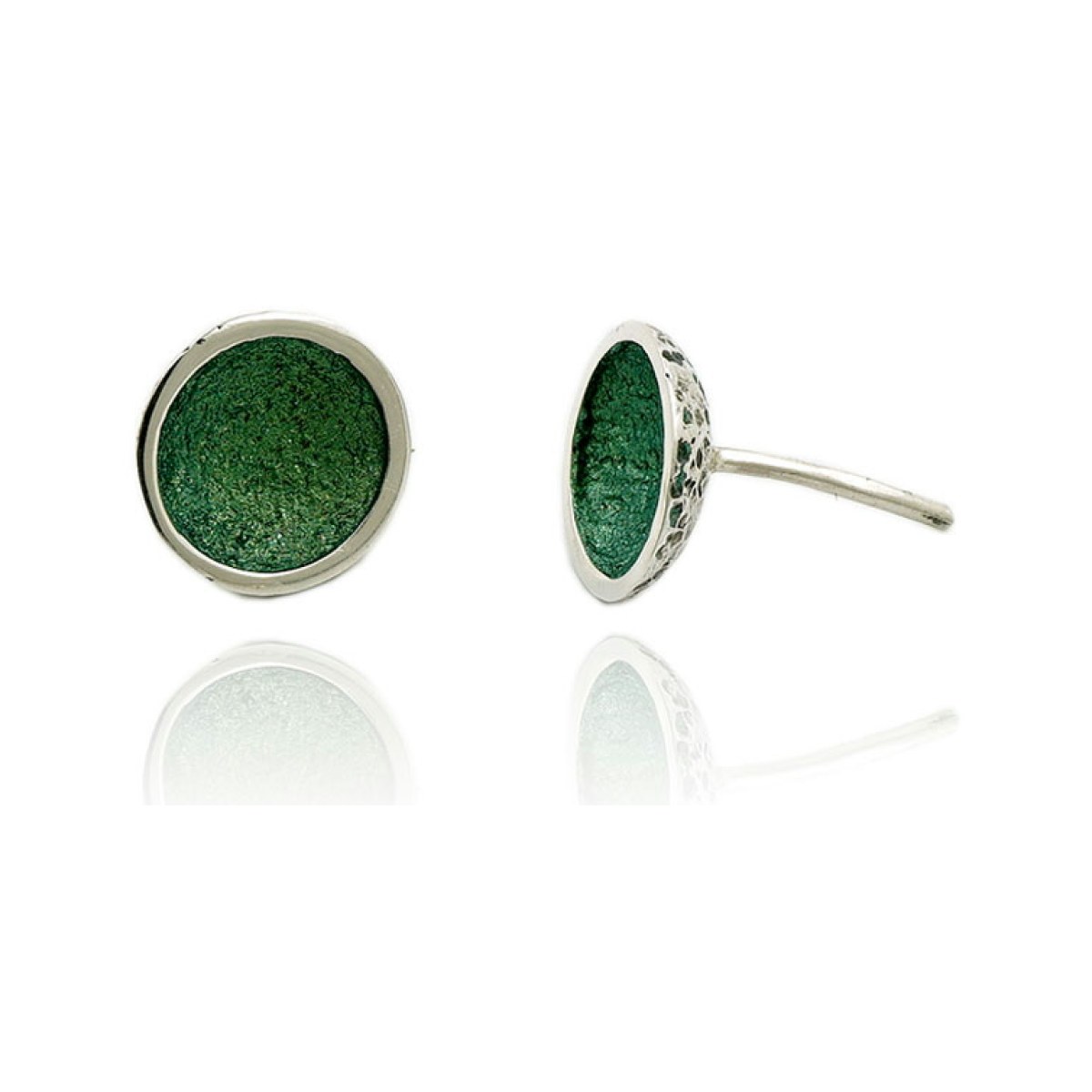 Singular Emerald green little 1 round earring van Arior Barcelona