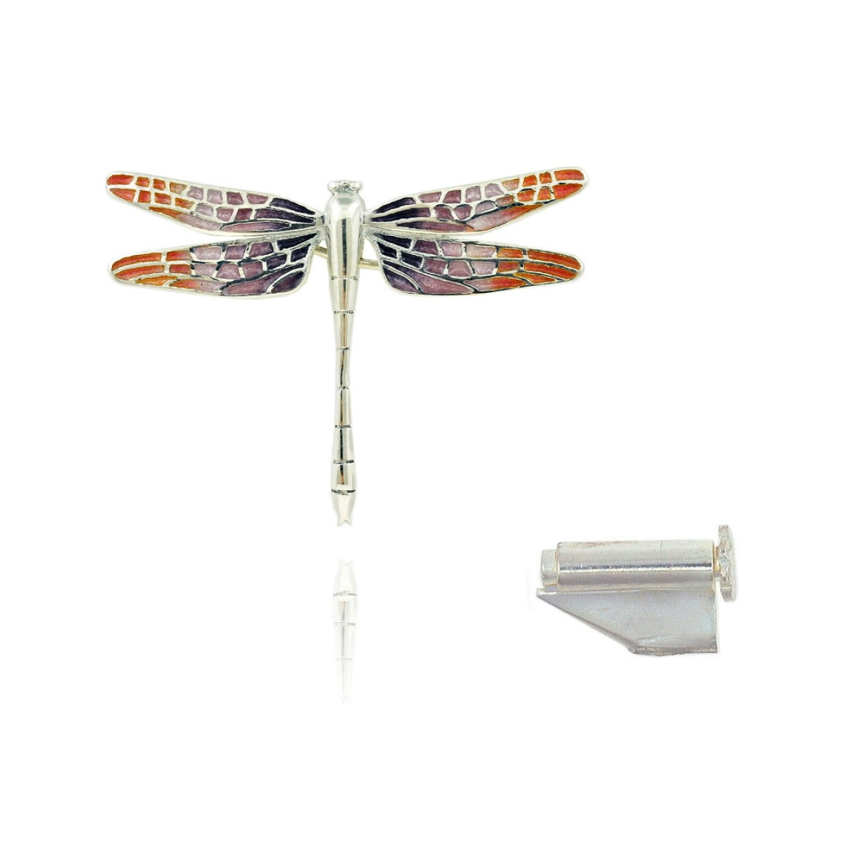 Small Pink “Trencadís” Mosaic Dragonfly Brooch van Arior Barcelona