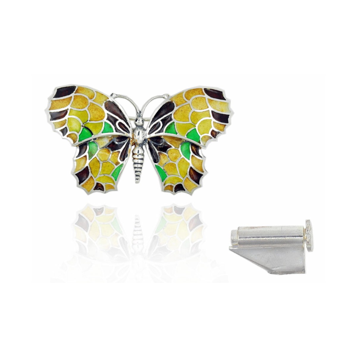 Medium Brown-Ochre Butterfly Brooch van Arior Barcelona