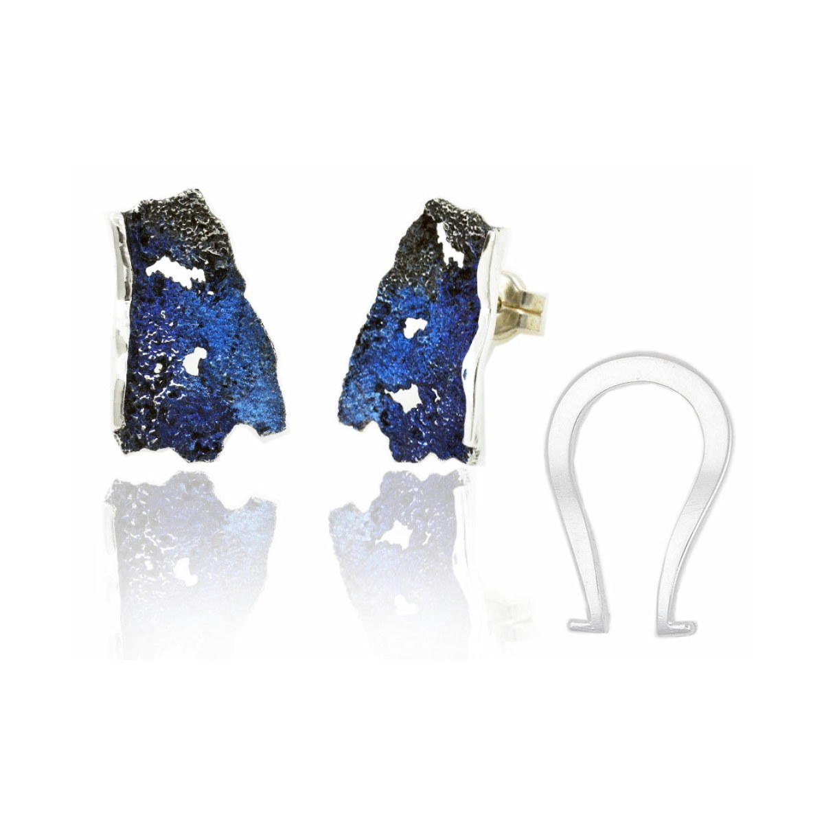 Medium electric-blue Intenzza earrings van Arior Barcelona
