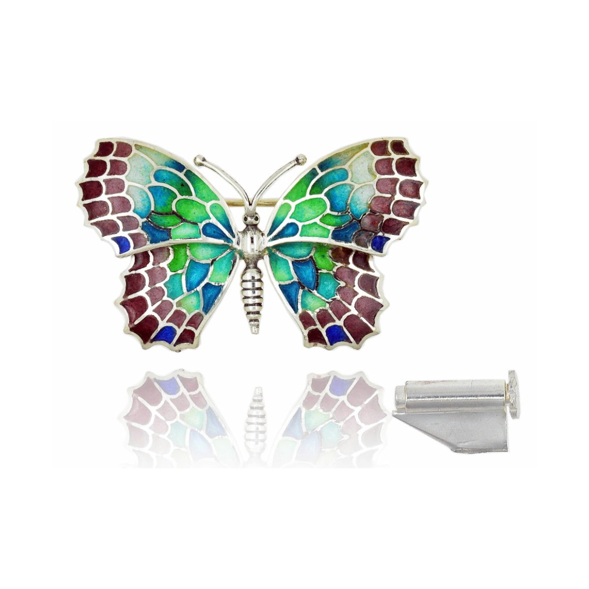Large Violet-Green Butterfly Brooch van Arior Barcelona