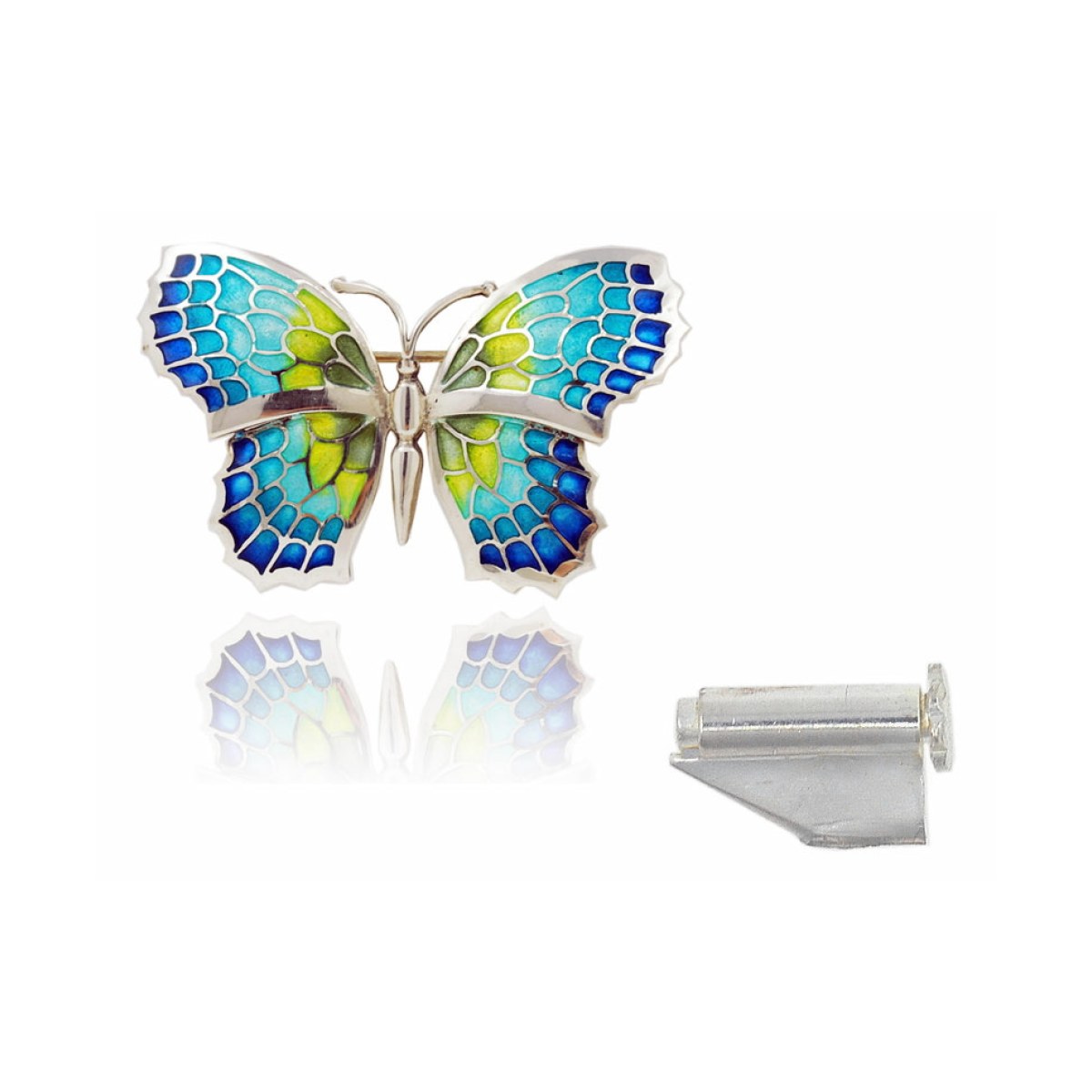 Small Green Fly Butterfly Brooch van Arior Barcelona
