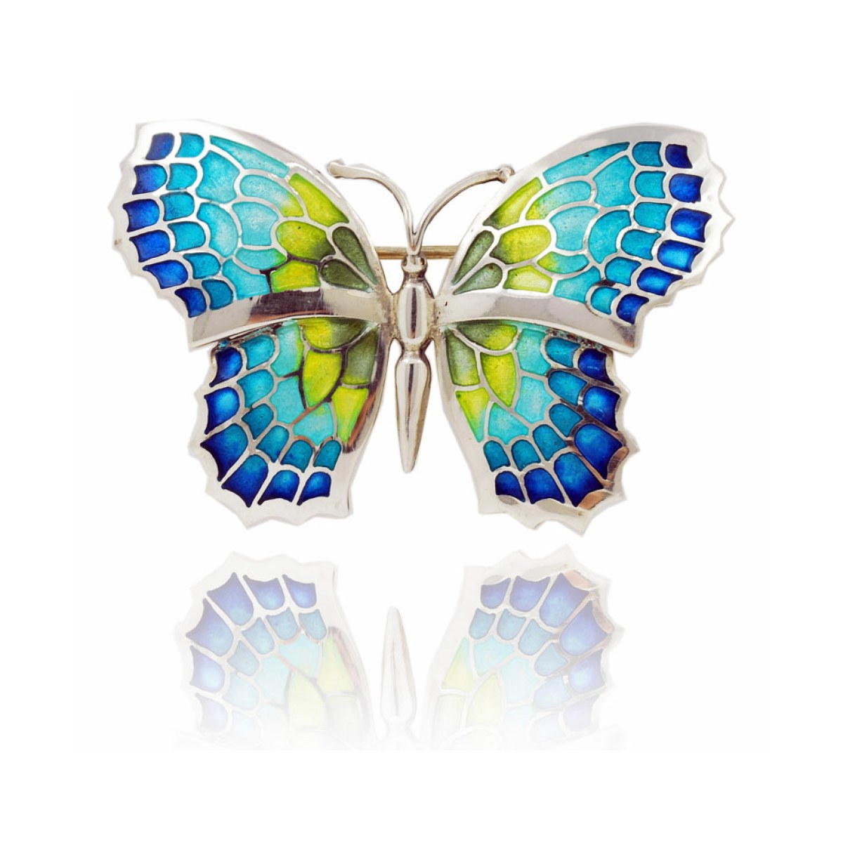 Large Green Fly Butterfly Brooch van Arior Barcelona