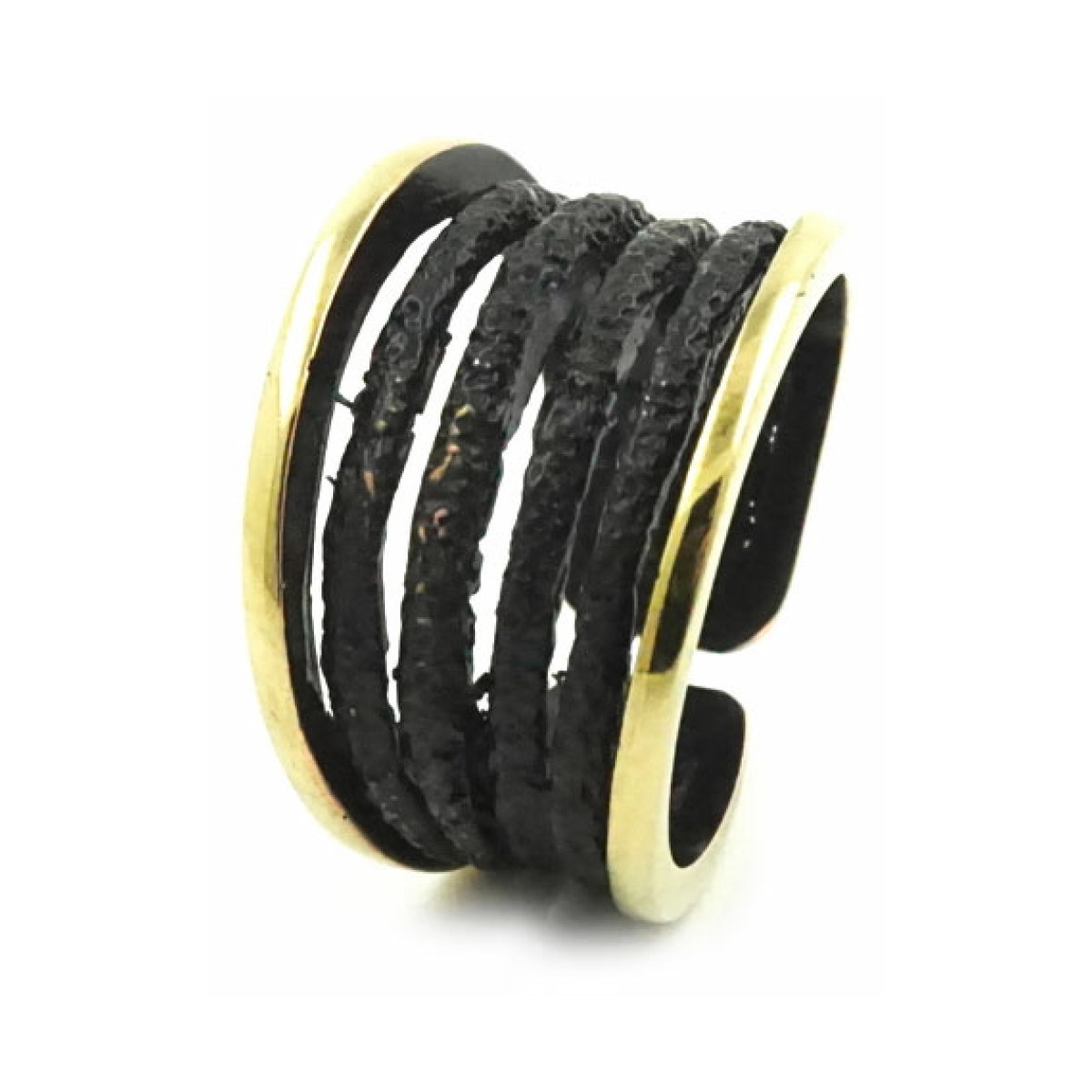 Dynamic big GoldenBlack ring van Arior Barcelona