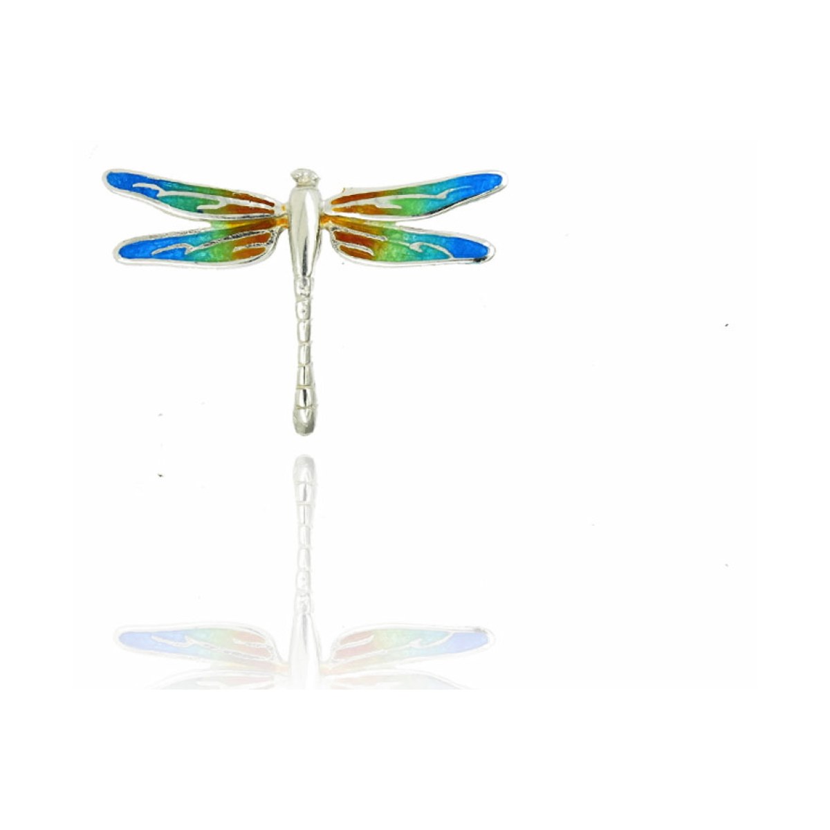 Dragonfly orange-green-blue enamel pendant van Arior Barcelona