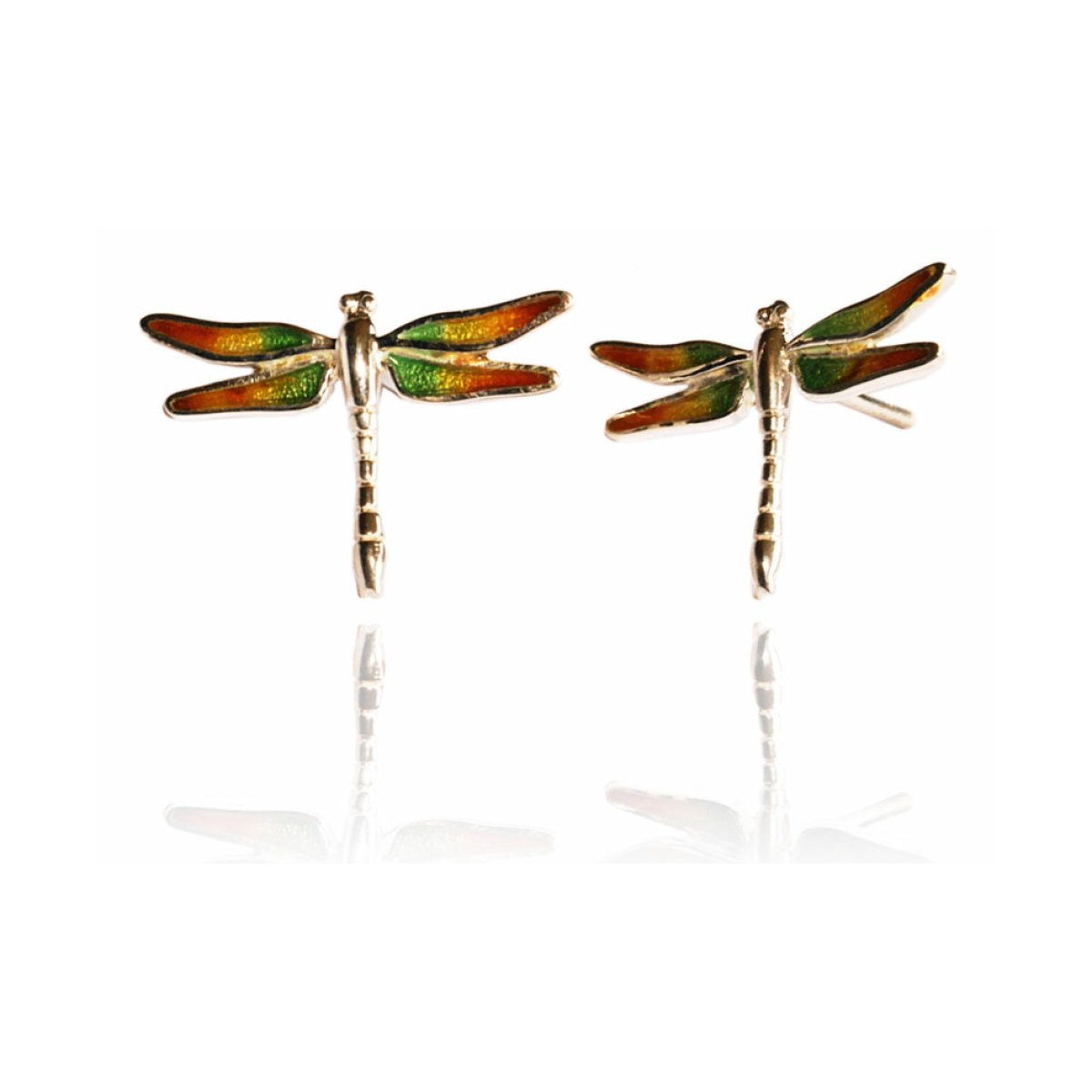 Dragonfly yellow green small earring van Arior Barcelona