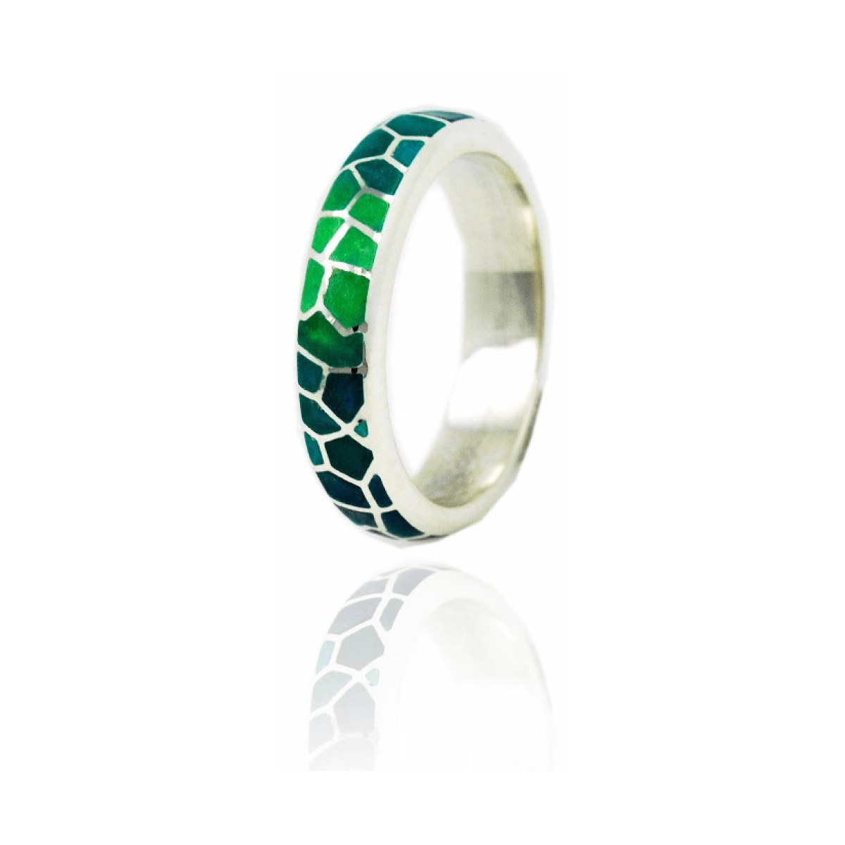 Gaudi green trencadis ring van Arior Barcelona