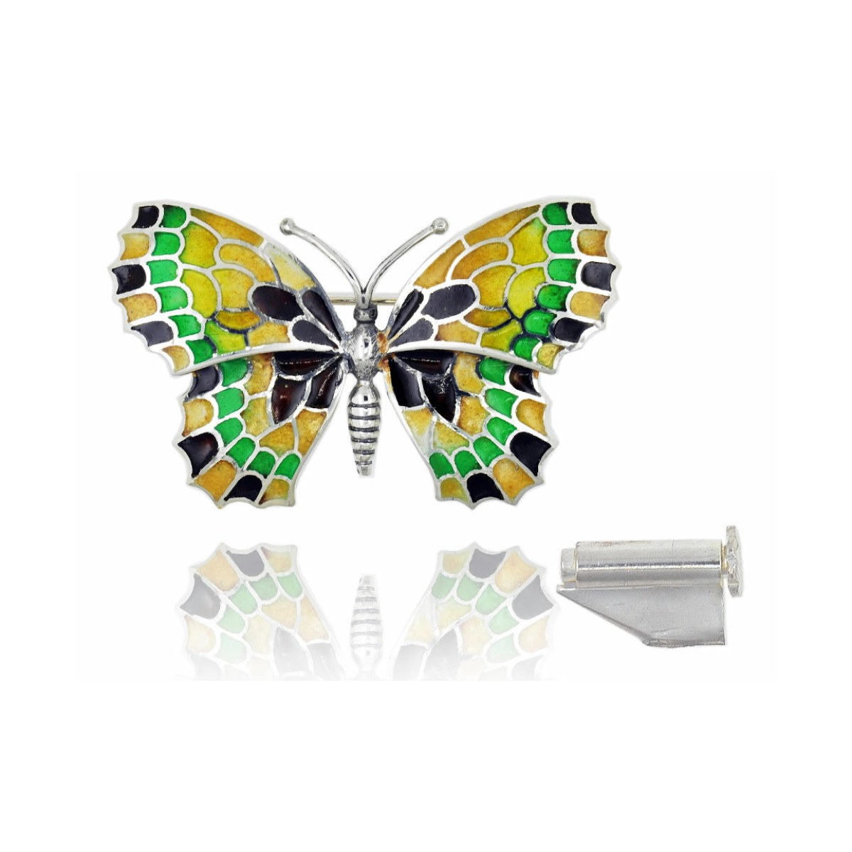 Large Brown-Ochre Butterfly Brooch van Arior Barcelona