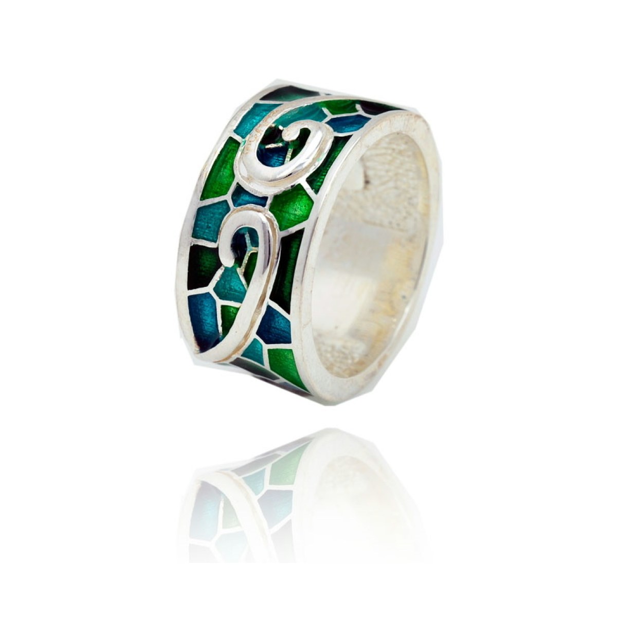 Anillo Rombo Gaudí verde van Arior Barcelona