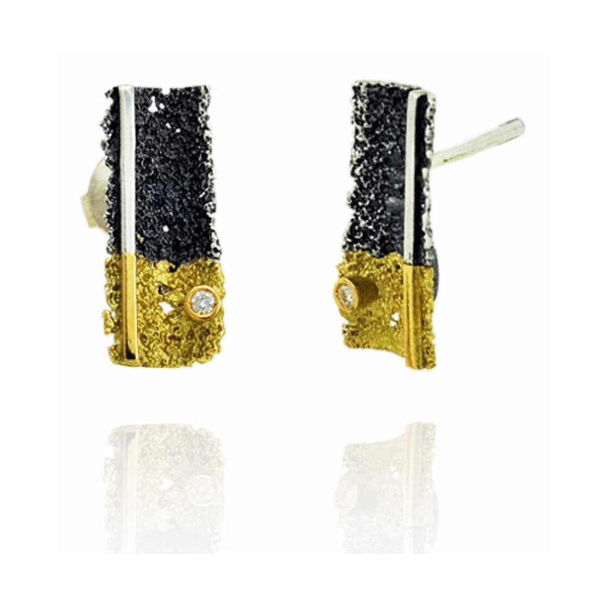 Osha silver&gold earrings van Arior Barcelona