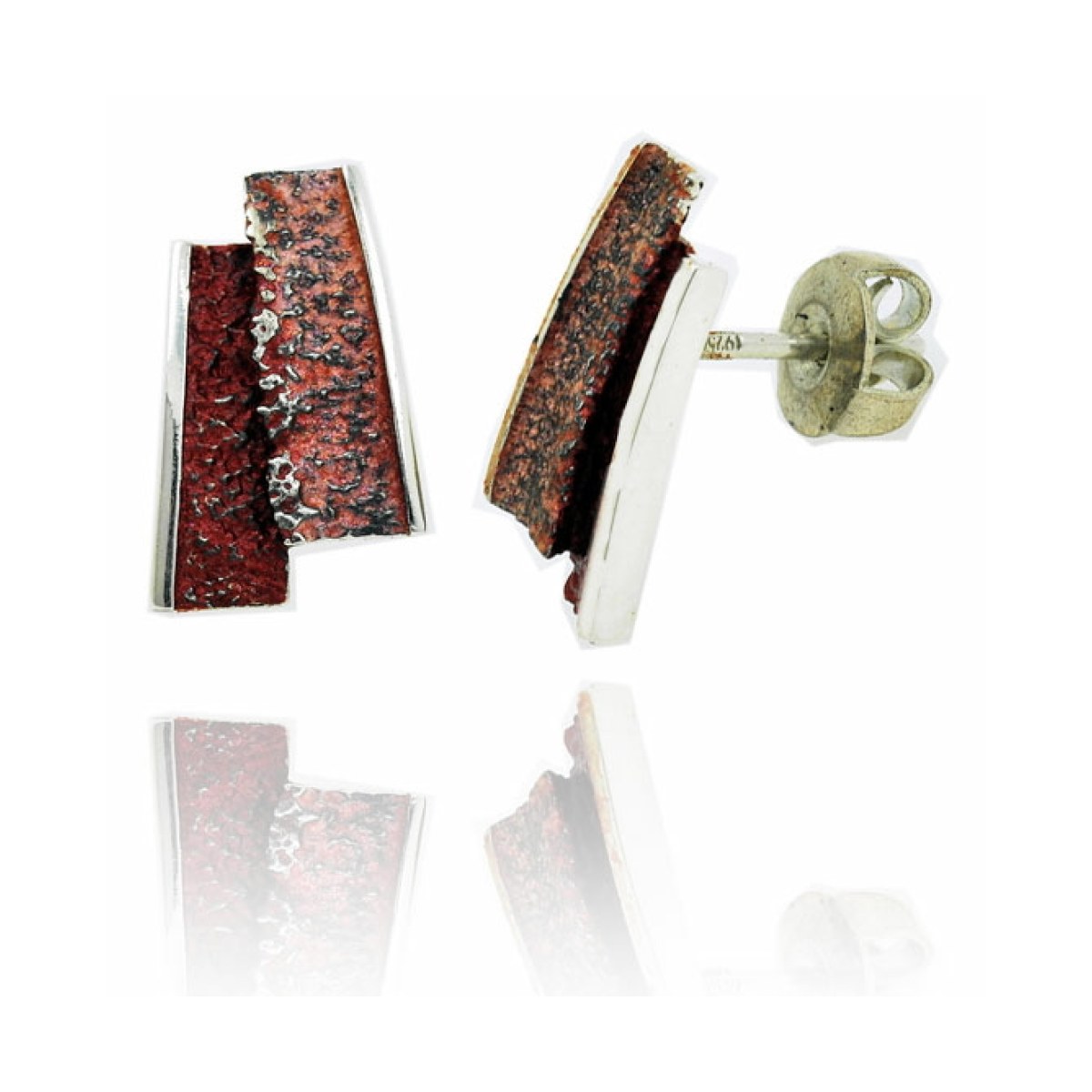 Small red Troia earrings van Arior Barcelona