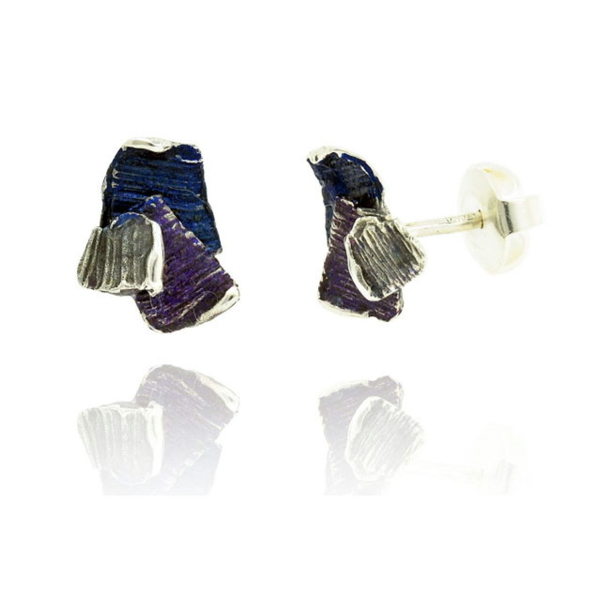 Small blue/violet Summum earrings van Arior Barcelona