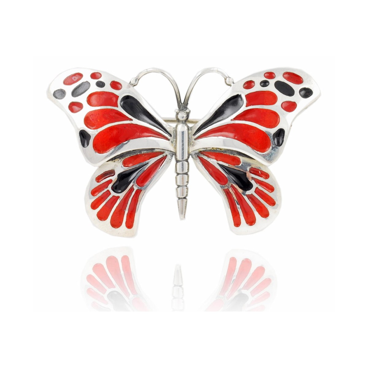 Large butterfly brooch 2010 red+black van Arior Barcelona