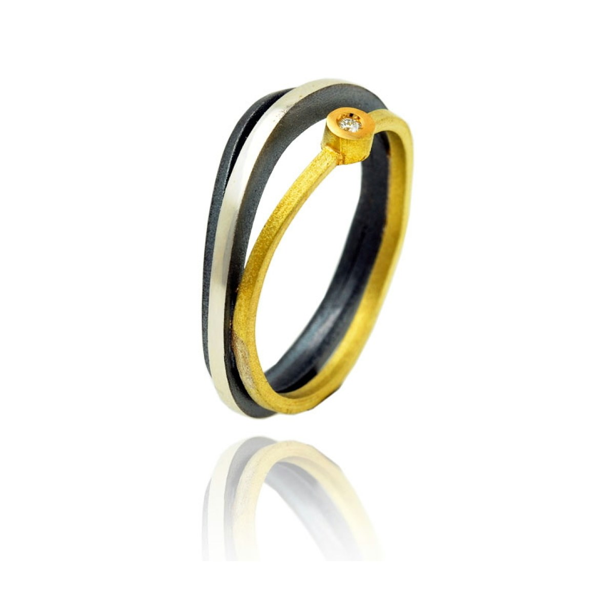 Mannà silver&gold ring van Arior Barcelona