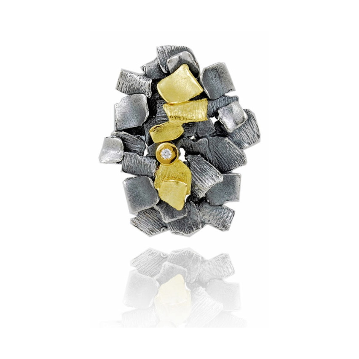 Colgante Xaloc plata y oro van Arior Barcelona