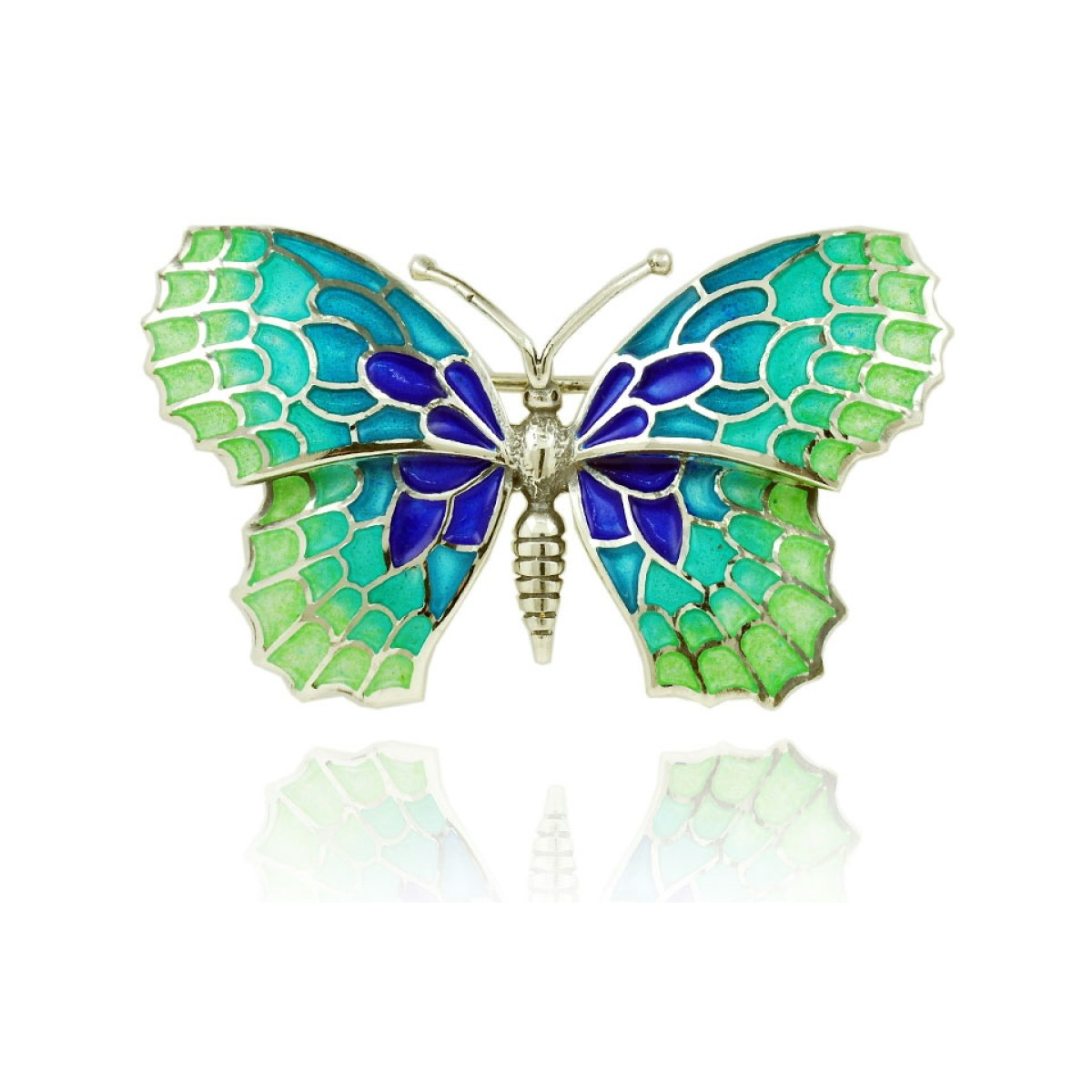 Large Blue-Green Butterfly Brooch van Arior Barcelona